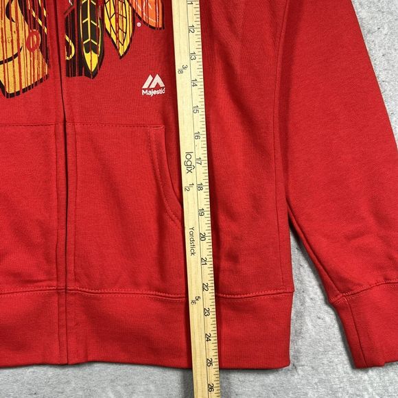 Chicago Blackhawks Sweatshirt Hoodie Womens Small NHL Graphic Print Red - Picture 5 of 9